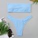 Strapless Bikini Set - Sexy Solid Color Two-Piece Swimsuit For Women (White, Yellow, Red, Blue, Black, Lake Green)_ecoleips.com