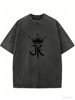 Women's Washed Cotton Oversized Tee, Comfortable Casual Street Fashion Essential_ecoleips.com