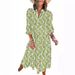 2024 New Casual Loose Long-Sleeve V-Neck Women's Bohemian Floral Flowing A-Line Dress_ecoleips.com