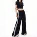 Voya 2026 Women's European American Sports Style Wide-Leg Casual Pants For Autumn And Winter,Color-Contrast Loose-fitting, Slimming Floor-length Pants_ecoleips.com