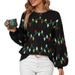 Christmas Sweater, Women's Colorful Lights, Sweet And Cozy Knit Top With Loose Fit_ecoleips.com