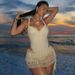 Lace-Trimmed Halter One Piece Swimsuit for Women Ruffled Detail Adjustable Straps Elegant Swimwear_ecoleips.com