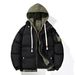 Men's Winter Two-Piece Hooded Puffer Jacket With Graphene Lining, Thickened Streetwear Coat For Teens & Couples (Caramel/Black/Cream/Coffee)_ecoleips.com