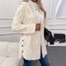 Women's Reversible Hooded Cardigan - Soft Fleece Long Sleeve Open Front Coat, Lightweight & Warm (Multiple Colors & Sizes)_ecoleips.com