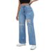 autumn And Winter New Products, Straight High-quality Temperament, Ripped Wide Leg Pants, Jeans For Women_ecoleips.com
