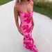 GY25174 Fashion Strap Bodycon Sexy Three-Dimensional Floral Dress 2024 Summer New Arrival_ecoleips.com