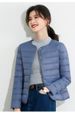 K Women's New Style Round Neck Cotton Padded Jacket, Slim Fit Base Layer, Solid Color Slimming Warm Short Lightweight Cotton Coat._ecoleips.com