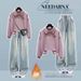 Men's Winter Fleece Tracksuit Set – Cozy Polo Collar Sweatshirt & Elastic Waist Jogger Pants (S-2XL, Blue/Lavender/Beige)_ecoleips.com