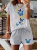 Women’s 2 Piece Outfit Set – Oversized Graphic T-Shirt And Biker Shorts Matching Set, Casual Summer Lounge Tracksuit For Daily Wear-306_ecoleips.com