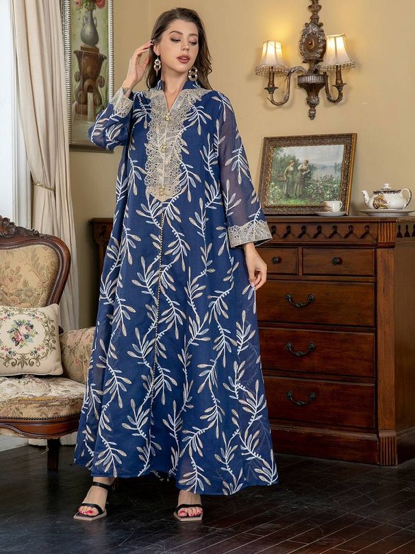 Cross-Border Muslim Women's Abaya Dress, Elegant Mesh Long Robe, Export Fashion Clothing, Stylish And Comfortable_ecoleips.com