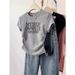 Women's Slim Fit T-Shirt American Style Short Sleeve Straight Shoulder Summer New Popular Design Top_ecoleips.com