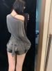 See Through Long Sleeve Oversize T Shirt Women Sexy Back Bandage Off Shoulder Top Female Basic Long Tees Korean Chic Lady New_ecoleips.com