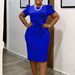 Women's Clothing New Fashion Elegant Hip Wrapped Thru Le Ruffled Solid Color Short Sleeved_ecoleips.com