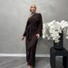 Muslim Prayer Dress"Modest Lace Trim Prayer Dress – Breathable Cotton Linen Maxi Dress For Muslim Women (Brown/Apricot, S-XXL)"_ecoleips.com