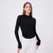 Women's Slim Waist Half Zip Long Sleeved Yoga Suit Fitness Top Pilates Training Cover Up For Autumn Polyester_ecoleips.com