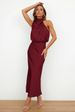 High Grade Satin Sleeveless Dress Fashion Elegant Celebrity Light Evening Gift Dress_ecoleips.com