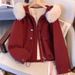 girl Girl Fleece-Lined Thickened Cotton Jacket For Women, Short Style, 2025 Winter New Loose Fit, Large Fur Collar, Fashionable_ecoleips.com