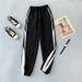 Women's Korean Style Harajuku Loose Fit Slimming Tapered Leg Sweatpants Casual Pants For Spring Autumn_ecoleips.com