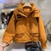 Women's Oversized Color-Block Puffer Jacket Korean Streetwear Style Short Coat Winter Fashion Outerwear_ecoleips.com
