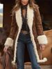 Vintage Western Sherpa-Lined Denim Jacket – Retro Cowboy Coat With Faux Suede & Plush Fleece (S-XXXL, Dark Brown, Unisex Streetwear)_ecoleips.com