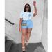Women's Striped Two Piece Set Casual Short Sleeved Shorts Clothing_ecoleips.com