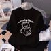 White Bear Women's Round Neck T-Shirt European Style Oversized Loose Fit Half Sleeve Mid-Length Top For Summer_ecoleips.com