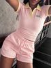 Women's Spring/Summer Short-Sleeved Two-Piece Set Trendy Casual Fashion Spot Goods_ecoleips.com