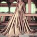 Elegant Strapless Ball Gown High Slit A-Line Evening Dress for Women Parties Special Occasions_ecoleips.com