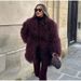 Women's Long Coat With Fur Trim Artificial Fur Effect For Autumn Winter New Style European American Fashion Cross Border E-Commerce_ecoleips.com