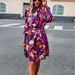 Autumn Women Elegant Printed Long Sleeve Dress Casual Fashion Midi Maxi Dress_ecoleips.com