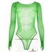 Women's Clothing Sexy Hot Girl High Elastic Knitted Perspective Long Sleeve Hollow Hot Diamond Bodysuit_ecoleips.com