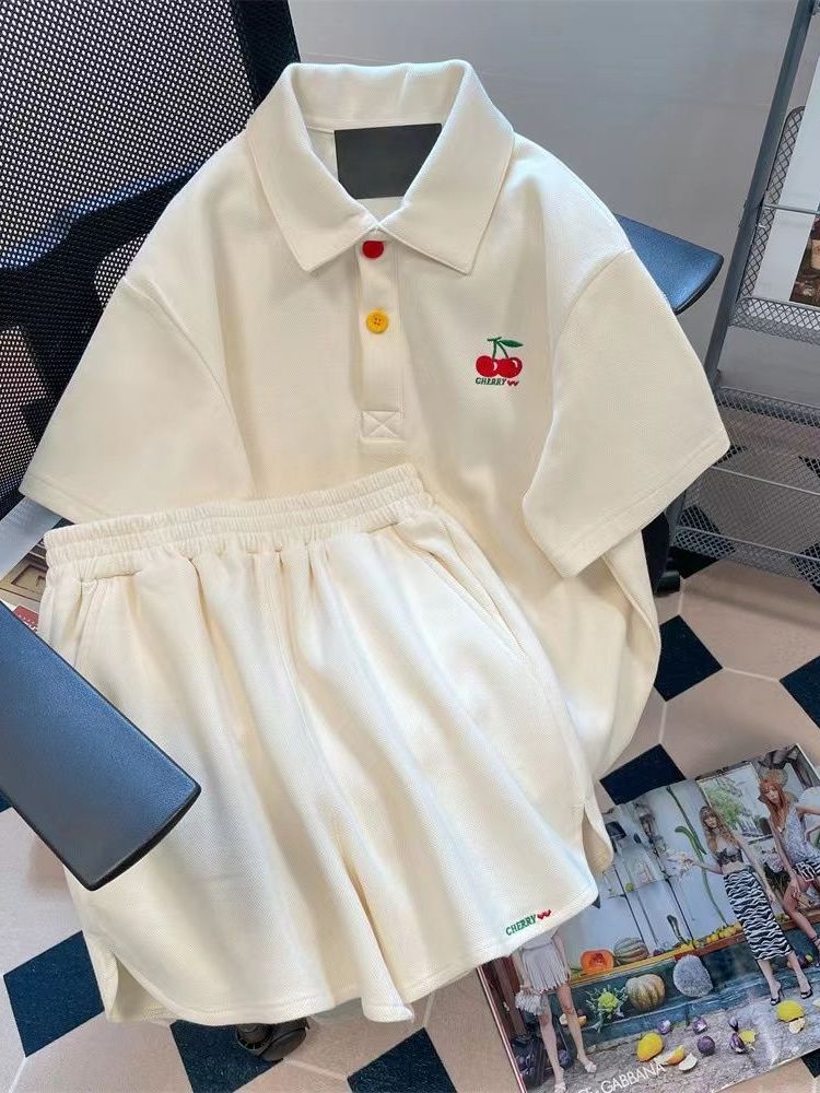 Women's Clothing Summer College Style Casual Loose Short Sleeved Shorts Two Piece Suit Trendy_ecoleips.com