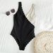 Women's European American Export One Piece Swimsuit Special Fabric Splicing Petal Edge Unique Design Swimwear 9739_ecoleips.com