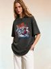 Retro Skateboard Shoe Pattern Women's Clothing, Graffiti Style T-shirt, Loose Round Neck Design, Street Style Short-sleeved Top._ecoleips.com