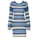 Women's Sexy Striped Knit Backless Flared Long Sleeve Bodycon Midi Dress – Fall Winter Club Gown_ecoleips.com
