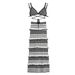 Women's Summer New Knitted Striped Ruffle Strap Dress Set_ecoleips.com