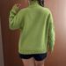 Bold Geometric Knit Sweater – Oversized High-Neck Pullover With 3D Jacquard (S-XL, Acrylic-Nylon Blend, Ice Cream Color Palette)_ecoleips.com