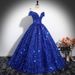 Women's Clothing One Shoulder Evening Dress With Sequins New Stage Solo Performance Clothing Vocal Art Examination Annual Meeting Puffy Skirt_ecoleips.com