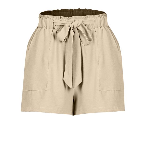 Women's Loose-Fit Drawstring Shorts – Breathable Cotton Linen Casual Summer Pants With Pockets (Black/Navy/6 Colors, S-2XL)_ecoleips.com