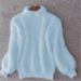 Soft & Cozy Chunky Knit Sweater Women's Long Sleeve Mock Neck Pullover With Lantern Sleeves - Autumn Winter Casual Comfort Wear_ecoleips.com