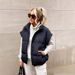 Women's Lightweight Zip-Up Puffer Vest With Stand Collar & Pockets - Casual Outerwear For Fall & Winter (Multiple Colors & Sizes)_ecoleips.com
