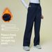 Women's Straight Leg Pants With Elastic Waist, Drawstring, Lining, Warm Sports Pants, Loose Fit, Versatile, Suitable For Commuters, Wide Leg Pants_ecoleips.com