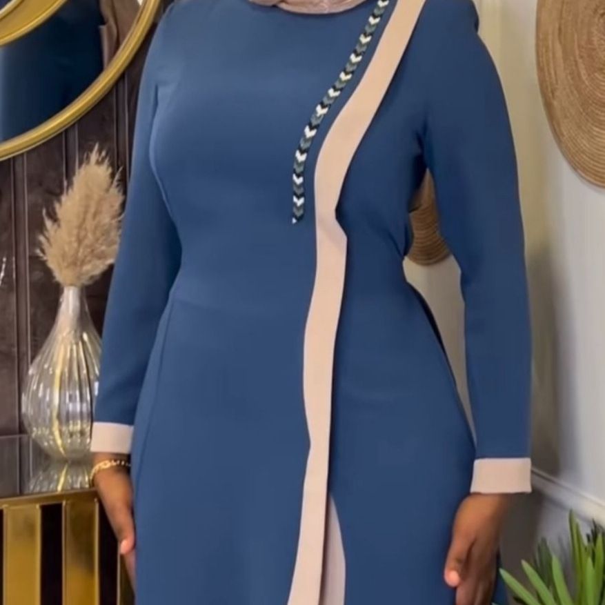 Women's Clothing Modest Set Elegant Plus Size Abaya Set Top And Pants Long Style Flattering For Parties African Occasions_ecoleips.com