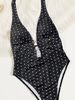 Women's Clothing European And American Style Sexy One Piece Swimsuit Polka Dot Print Slimming Tight Fit For Formal & Casual For Women_ecoleips.com