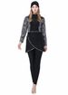 Muslim Women's Conservative Patchwork Swimsuit Three Piece Set With Hood_ecoleips.com