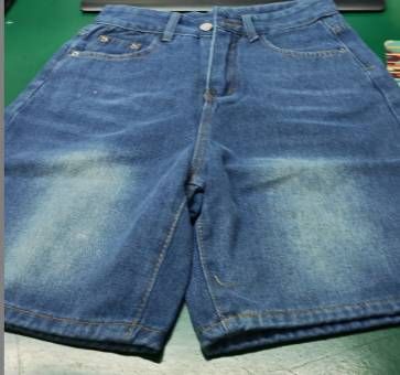 Vintage Blue High-Waisted Denim Shorts – Relaxed Fit 90s Retro Washed Mom Shorts (Unisex Sizing, S-3XL, Distressed Hem)_ecoleips.com