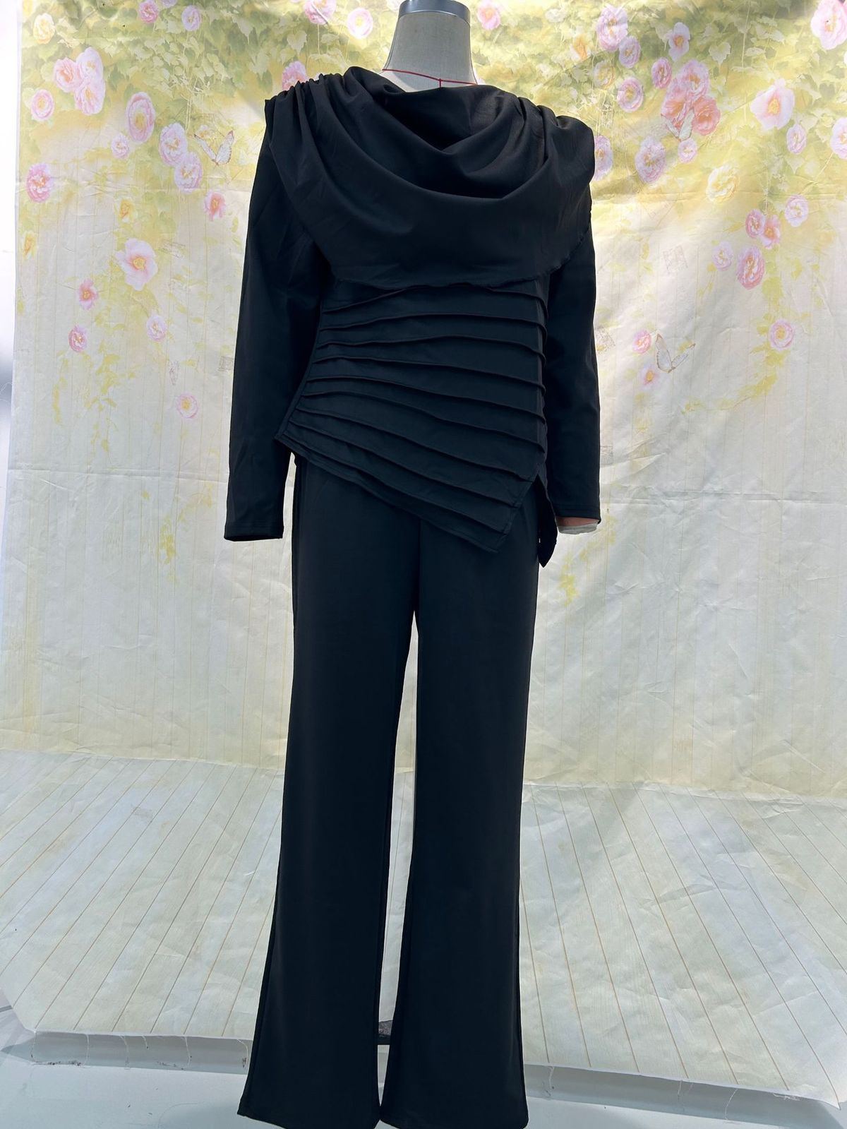 K Temperament, Slim Fit, Pleated, Solid Color, Fashionable Two-piece Set, New Style_ecoleips.com