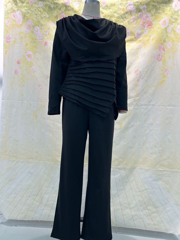 K Temperament, Slim Fit, Pleated, Solid Color, Fashionable Two-piece Set, New Style_ecoleips.com