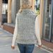 Women's round neck long sleeve zipper no ironing fade treatment bubble velvet vest_ecoleips.com