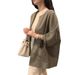 2295 Loose Ice Silk Top Spring/Summer 2025 New Large Size Color Blocked Simple Cotton T-Shirt For Women_ecoleips.com